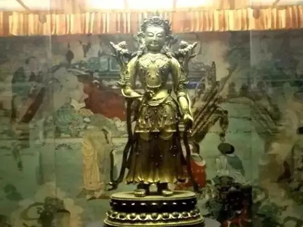 铜鎏金观音造像-青海省博物馆
